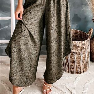 Bucketlist Smocked Waist Animal Print Pants